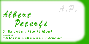 albert peterfi business card