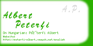 albert peterfi business card